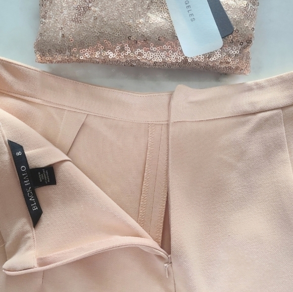 Black Halo Alba Two-Piece Pant Set, Size 8, Pink, NWT - Picture 13 of 16